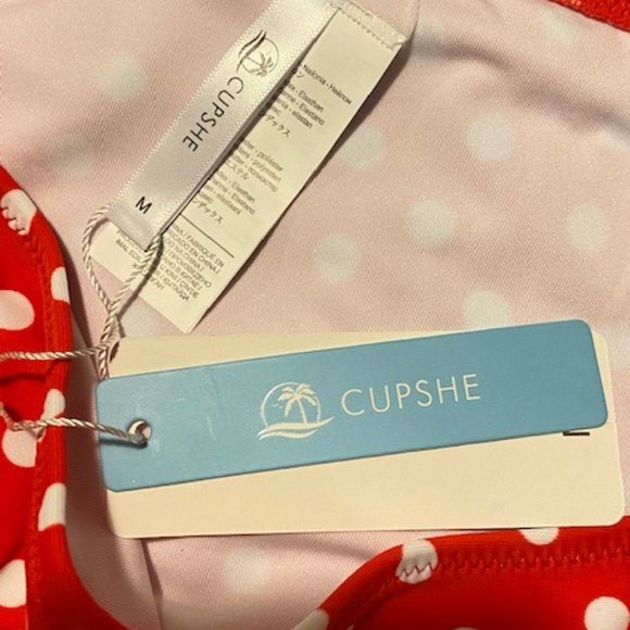Cupshe Red Polka Dot Bikini - Size M - Picture 3 of 4